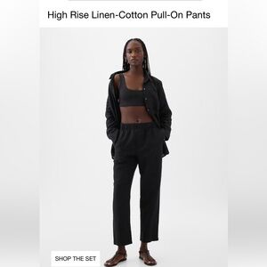 Gap High Rise Pleated Linen Pant
